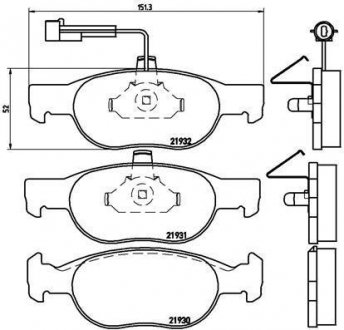 Тормозные колодки дисковые Lancia Delta BREMBO p23 057