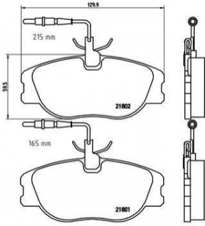 Купить Тормозные колодки дисковые Peugeot 806, Citroen Jumpy, Fiat Scudo, Peugeot Expert BREMBO p23 061 (фото1) подбор по VIN коду, цена 1592 грн.