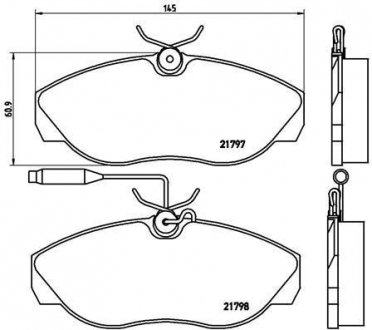 Купить Тормозные колодки дисковые Peugeot Boxer, Fiat Ducato, Citroen Jumper BREMBO p23 068 (фото1) подбор по VIN коду, цена 1652 грн.