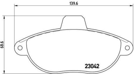 Купить Тормозные колодки дисковые Citroen Jumpy, Fiat Scudo, Peugeot Expert, 806 BREMBO p23 072 (фото1) подбор по VIN коду, цена 1011 грн.