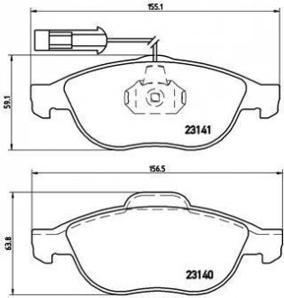 Тормозные колодки дисковые Alfa Romeo 156, 147 BREMBO p23 075