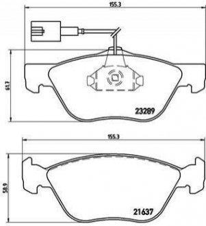 Гальмівні колодки дискові Lancia Delta, Alfa Romeo 145, 146, Fiat Punto BREMBO p23077