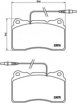 Купити Гальмівні колодки дискові Peugeot 607, 807, Citroen C8, Peugeot 3008 BREMBO p23 082 (фото1) підбір по VIN коду, ціна 1617 грн.