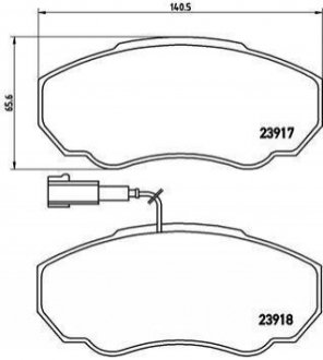 Купить Тормозные колодки дисковые Peugeot Boxer, Fiat Ducato, Citroen Jumper BREMBO p23 091 (фото1) подбор по VIN коду, цена 1526 грн.