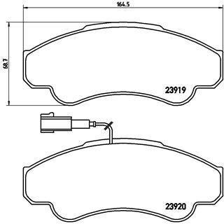 Купить Тормозные колодки дисковые Peugeot Boxer, Fiat Ducato, Citroen Jumper BREMBO p23 092 (фото1) подбор по VIN коду, цена 1636 грн.