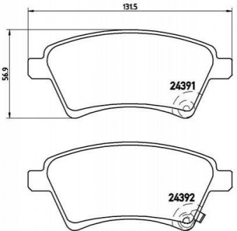 Купити Гальмівні колодки дискові Suzuki SX4 BREMBO p23105 (фото1) підбір по VIN коду, ціна 1649 грн.