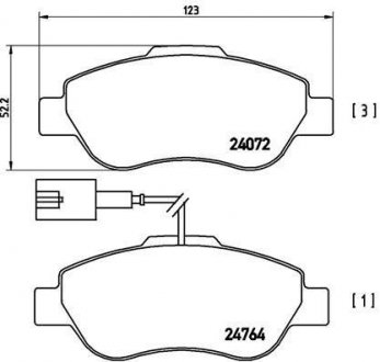 Купить Колодки тормозные передние Fiat 500 Ford Ka 1.2/1.3D 07.07- Fiat Panda, 500, Ford KA BREMBO p23107 (фото1) подбор по VIN коду, цена 1296 грн.