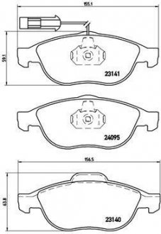 Купить Тормозные колодки дисковые Alfa Romeo 156, 147 BREMBO p23 114 (фото1) подбор по VIN коду, цена 1602 грн.