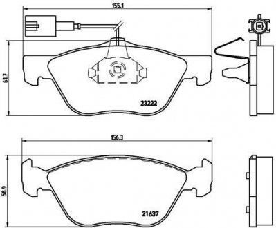 Тормозные колодки дисковые Lancia Kappa, Alfa Romeo 166 BREMBO p23 116