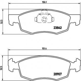 Купить Тормозные колодки дисковые Fiat Doblo BREMBO p23 118 (фото1) подбор по VIN коду, цена 1166 грн.