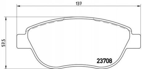 Комплект тормозных колодок из 4 шт. дисков Citroen C4, Peugeot 307, 207 BREMBO p23119