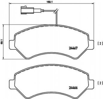 Купить Тормозные колодки дисковые Fiat Ducato, Peugeot Boxer, Citroen Jumper BREMBO p23 136 (фото1) подбор по VIN коду, цена 2450 грн.