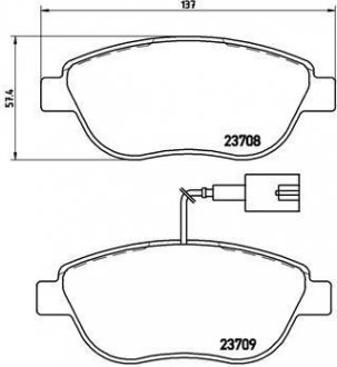 Купити Гальмівні колодки дискові Fiat Doblo, Punto, Grande Punto, Opel Combo BREMBO p23 137 (фото1) підбір по VIN коду, ціна 1200 грн.