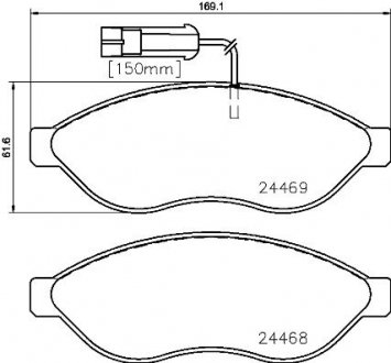 Купити Комплект гальмівних колодок з 4 шт. дисків Fiat Ducato, Peugeot Boxer, Citroen Jumper BREMBO p23 143 (фото1) підбір по VIN коду, ціна 2422 грн.