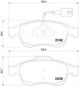 Гальмівні колодки дискові Alfa Romeo Giulietta BREMBO p23 148