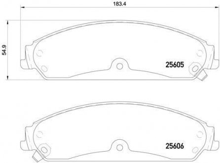 ГАЛЬМІВНІ КОЛОДКИ ДИСКОВІ Chrysler 300C, Lancia Thema BREMBO p23 149