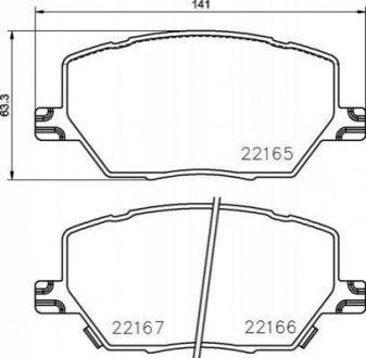 Купити Гальмівні колодки дискові Jeep Compass BREMBO p23 164 (фото1) підбір по VIN коду, ціна 2430 грн.