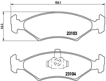 Купити ГАЛЬМІВНІ КОЛОДКИ ДИСКОВІ Ford Escort, Orion, Sierra, Fiesta BREMBO p24 043 (фото1) підбір по VIN коду, ціна 848 грн.