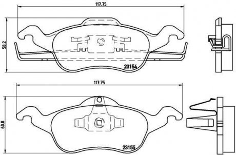 Тормозные колодки дисковые BREMBO p24 046