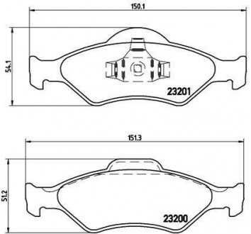 Купити ГАЛЬМІВНІ КОЛОДКИ ДИСКОВІ Ford Fiesta, KA BREMBO p24 054 (фото1) підбір по VIN коду, ціна 1069 грн.