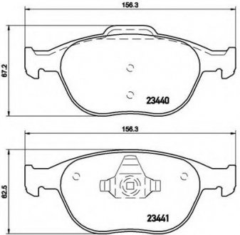 Купити Гальмівні колодки дискові Ford Transit, Focus, Connect BREMBO p24058 (фото1) підбір по VIN коду, ціна 1553 грн.