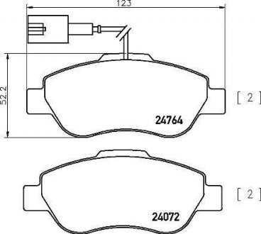 Тормозные колодки дисковые Fiat 500 BREMBO p24 150