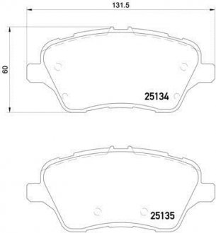 Купить Тормозные колодки дисковые Ford Fiesta, B-Max, Transit, Courier BREMBO p24 151 (фото1) подбор по VIN коду, цена 1726 грн.