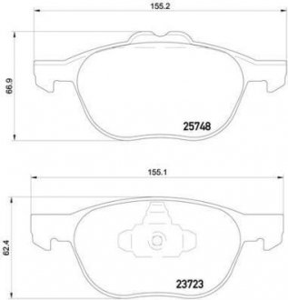 Купить Тормозные колодки дисковые Ford Connect, Transit, Kuga, Ecosport BREMBO p24 158 (фото1) подбор по VIN коду, цена 1888 грн.