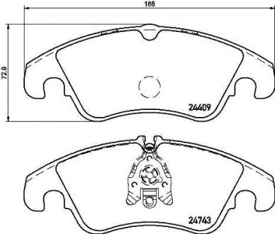 Купить Тормозные колодки дисковые Ford Focus BREMBO p24 161 (фото1) подбор по VIN коду, цена 2506 грн.