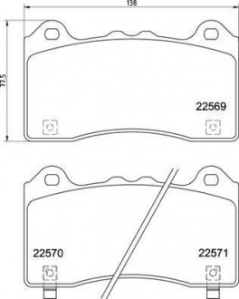 Купити Гальмівні колодки дискові Ford Focus BREMBO p24 202 (фото1) підбір по VIN коду, ціна 2213 грн.
