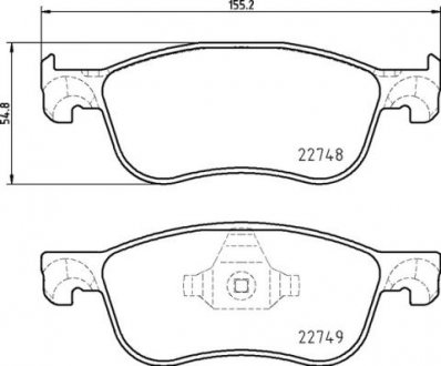 Тормозные колодки дисковые Ford Fiesta BREMBO p24 210