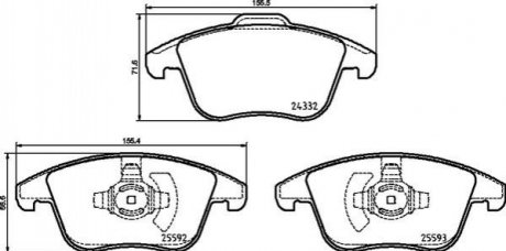 Купить Колодки тормозные дисковые Ford Mondeo BREMBO p 24 211 (фото1) подбор по VIN коду, цена 1847 грн.