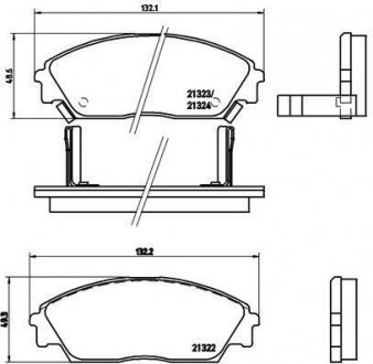 Тормозные колодки дисковые Honda Accord, Prelude BREMBO p28 016