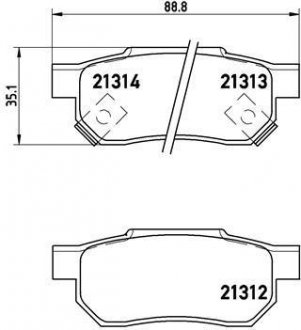 Купить Тормозные колодки дисковые Honda Civic, Accord, Prelude, City BREMBO p28 017 (фото1) подбор по VIN коду, цена 664 грн.