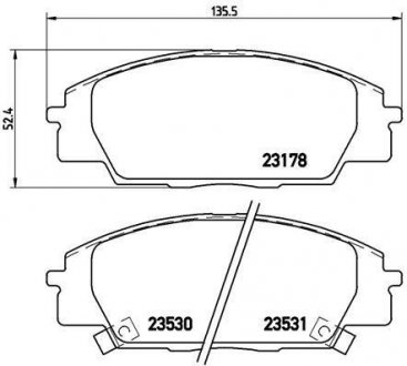 Купити Гальмівні колодки дискові Honda Civic BREMBO p28032 (фото1) підбір по VIN коду, ціна 1712 грн.