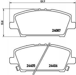 Купити Гальмівні колодки дискові Honda Civic BREMBO p28037 (фото1) підбір по VIN коду, ціна 1760 грн.