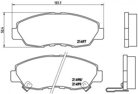 Тормозные колодки дисковые Honda Accord, Civic BREMBO p28 042