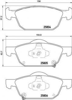 Купить Тормозные колодки дисковые Honda Civic BREMBO p28 076 (фото1) подбор по VIN коду, цена 1534 грн.