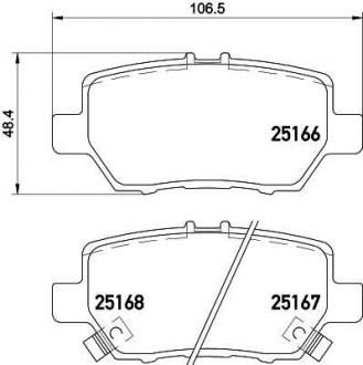 Гальмівні колодки дискові Honda Legend BREMBO p28 078