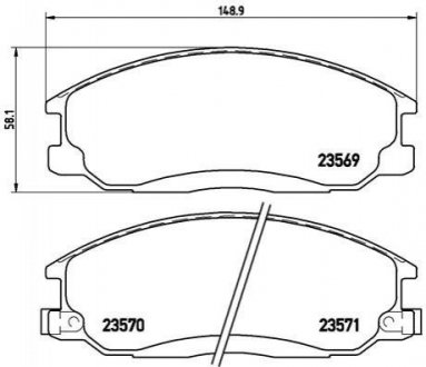 Купить Комплект тормозных колодок из 4 шт. дисков Hyundai Santa Fe, SsangYong Kyron, Hyundai H-1, SsangYong Rexton, Actyon, Hyundai Trajet BREMBO p30013 (фото1) подбор по VIN коду, цена 1669 грн.