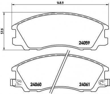 Купить Тормозные колодки дисковые Hyundai Terracan BREMBO p30 017 (фото1) подбор по VIN коду, цена 1420 грн.