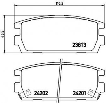 Купити ГАЛЬМІВНІ КОЛОДКИ ДИСКОВІ Hyundai Terracan BREMBO p30 021 (фото1) підбір по VIN коду, ціна 1352 грн.