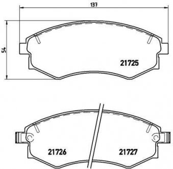 Купить Тормозные колодки дисковые Hyundai Lantra, Sonata, Coupe, SsangYong Korando, Hyundai Matrix BREMBO p30 022 (фото1) подбор по VIN коду, цена 1263 грн.