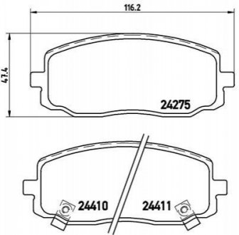 Купить Комплект тормозных колодок из 4 шт. дисков KIA Picanto, Hyundai I10 BREMBO p30032 (фото1) подбор по VIN коду, цена 1184 грн.