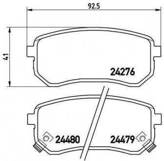 Купити Гальмівні колодки дискові KIA Picanto, Hyundai I10 BREMBO p30 033 (фото1) підбір по VIN коду, ціна 1189 грн.