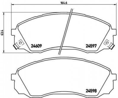 Купити Гальмівні колодки дискові KIA Carnival, Hyundai H-1 BREMBO p30 041 (фото1) підбір по VIN коду, ціна 2115 грн.