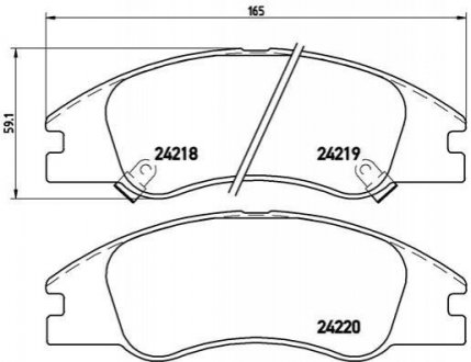 Купити Гальмівні колодки дискові KIA Cerato BREMBO p30042 (фото1) підбір по VIN коду, ціна 1455 грн.