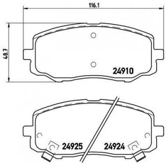 Купить Тормозные колодки дисковые Hyundai I20 BREMBO p30 045 (фото1) подбор по VIN коду, цена 1646 грн.