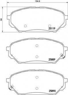 Купить Тормозные колодки дисковые Hyundai IX55 BREMBO p30 071 (фото1) подбор по VIN коду, цена 2572 грн.