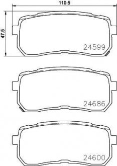 Тормозные колодки дисковые Hyundai IX55, KIA Carnival, Sorento BREMBO p30 080